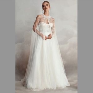 Bridal Pearl Tulle Cape